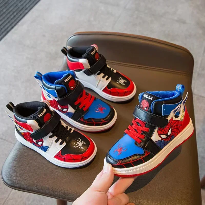 

Disney Children's Shoes Fashion Boys Sneakers For Boy Cartton Casual Shoes Spider-Man Kids Sport Blue Red Boots Shoes Size 27-37