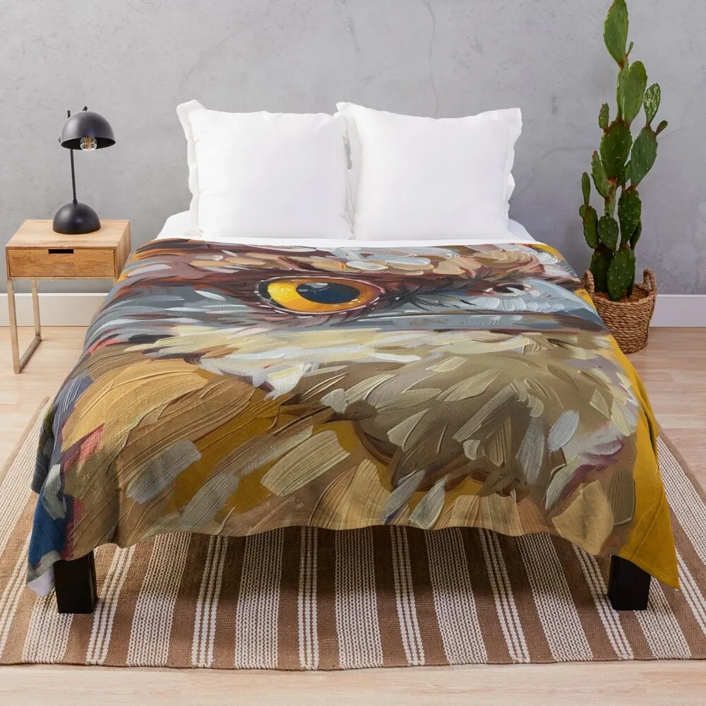 

Tawny Frogmouth Bird Throw Blanket Soft Solid Color Blanket for Couch Bed