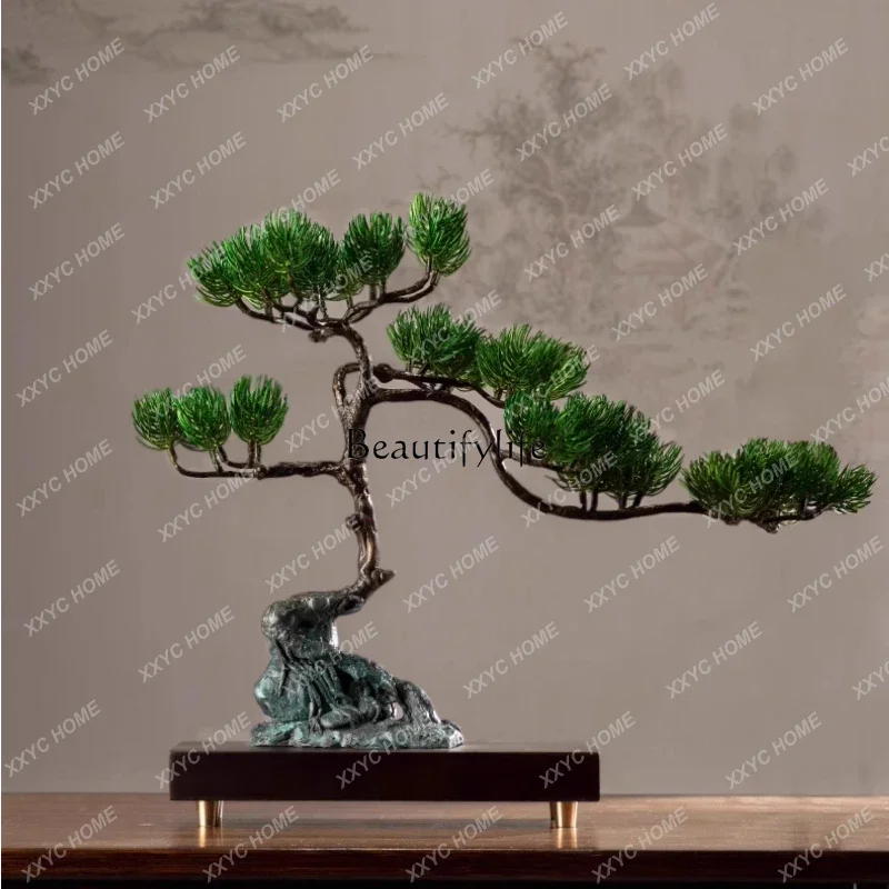 copper ornaments, handicrafts, copper ware, new Chinese-style home furnishing, living room entrance TV cabinet, Bogu frame