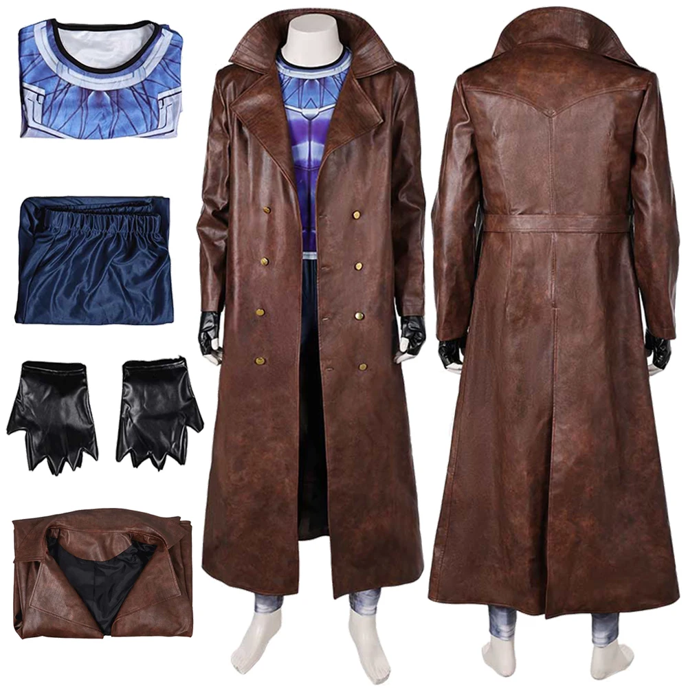 Poker Card King Remy Cosplay Fantasy Mask Pants Cloak 2024 Movie Male Superhero Costume Disguise Adult Men Fantasia Outfits