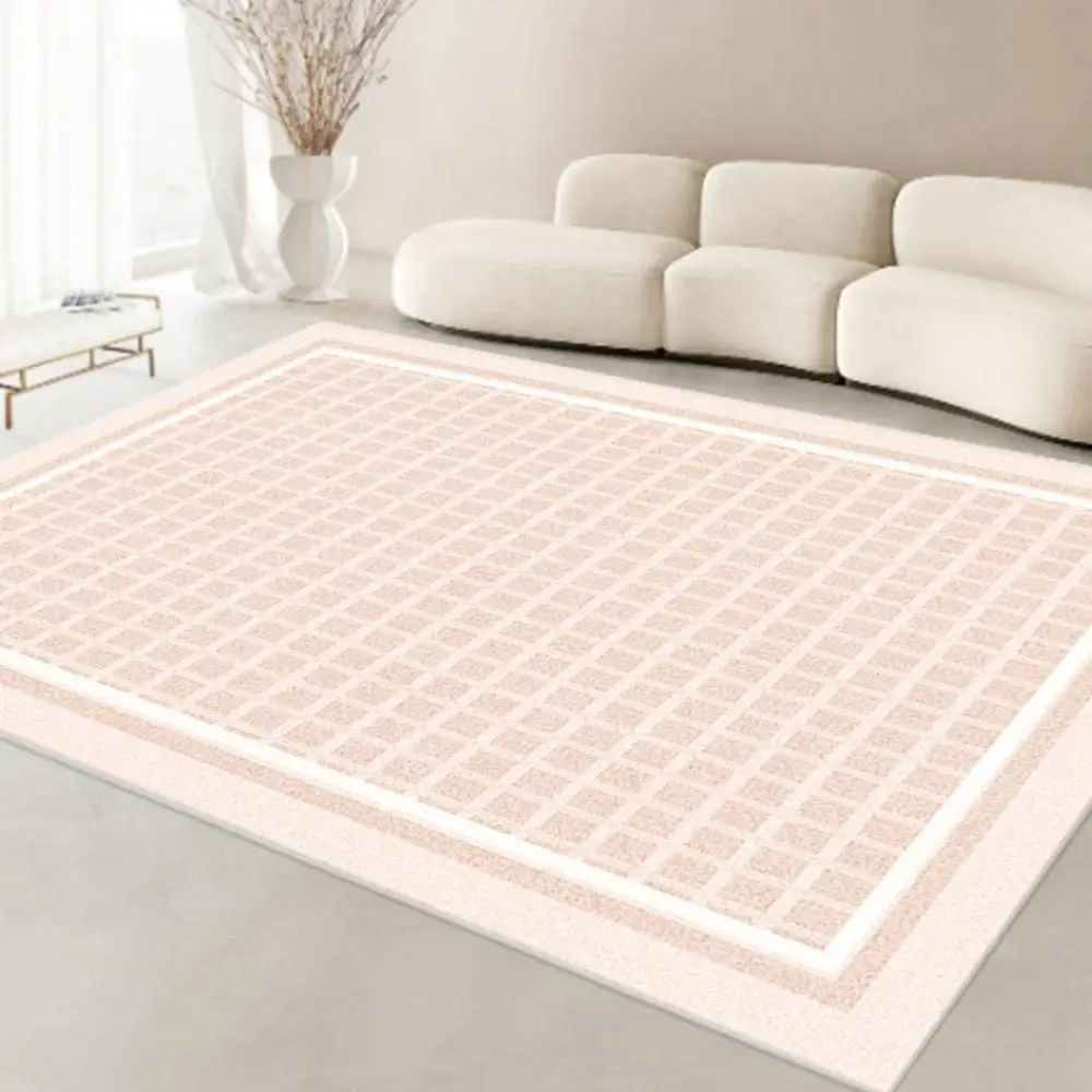 

Простой розовый ковер для девушек, одеяло для спальни, гостиной, семейного дивана, кофейного столика, покрытый нескользящим бархатным ковровым покрытием с кристаллами