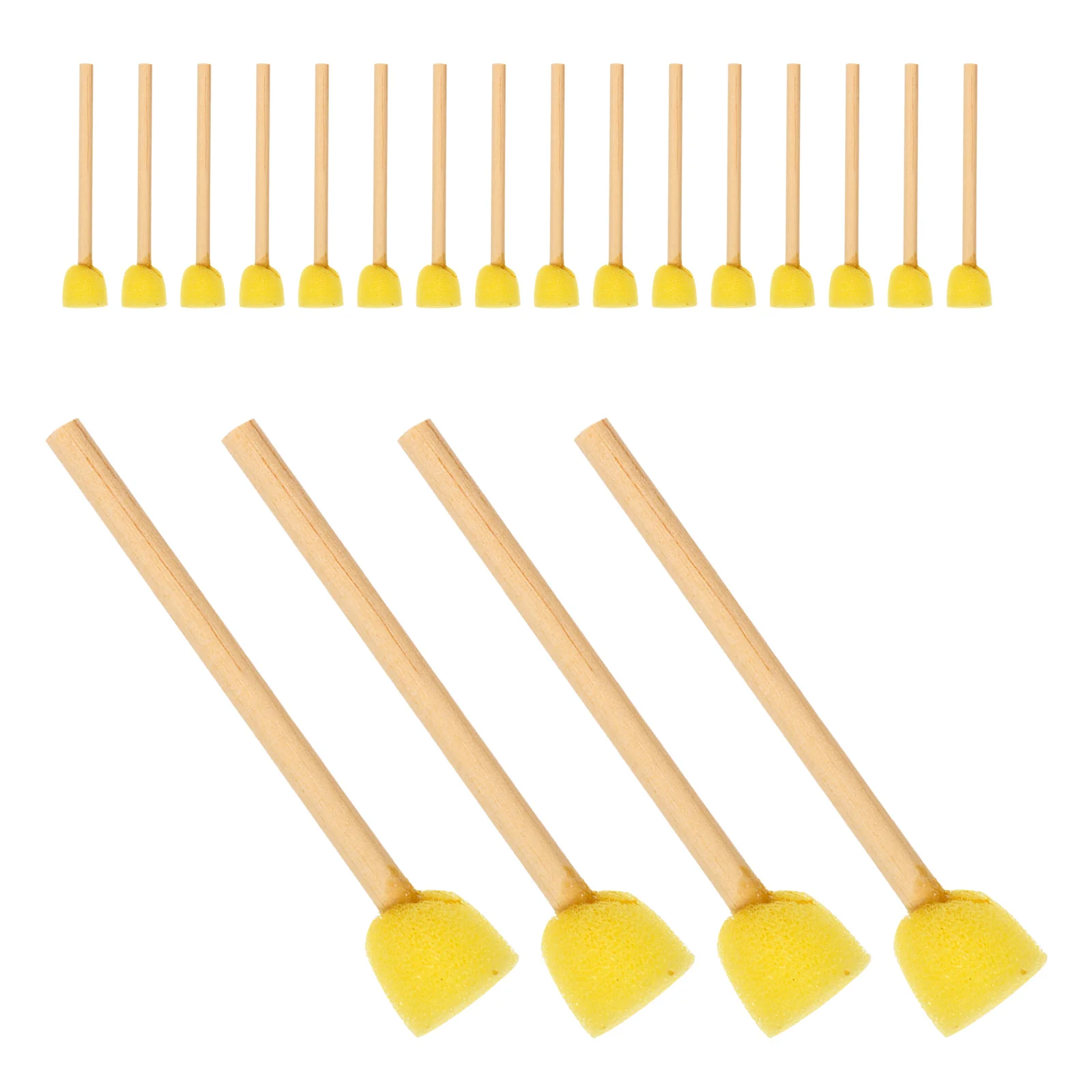 

40Pcs Round Sponge Paint Brush Set Wooden Handles Kids Sponge Painting Tools DIY Crafts Watercolor Acrylic Art Projects