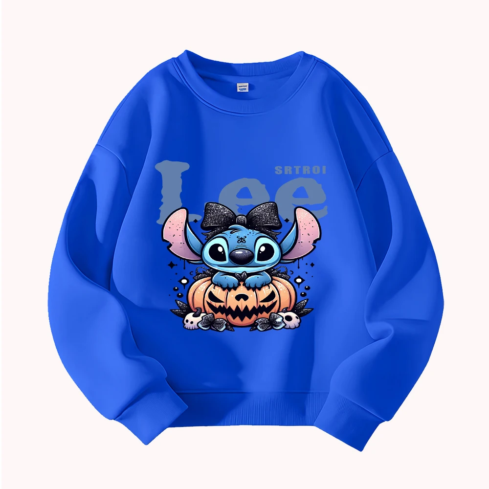 سويت شيرت لطيف بطباعة شخصية كرتونية للهالوين للأطفال برقبة دائرية مع تصميم اليقطين والقوس #6