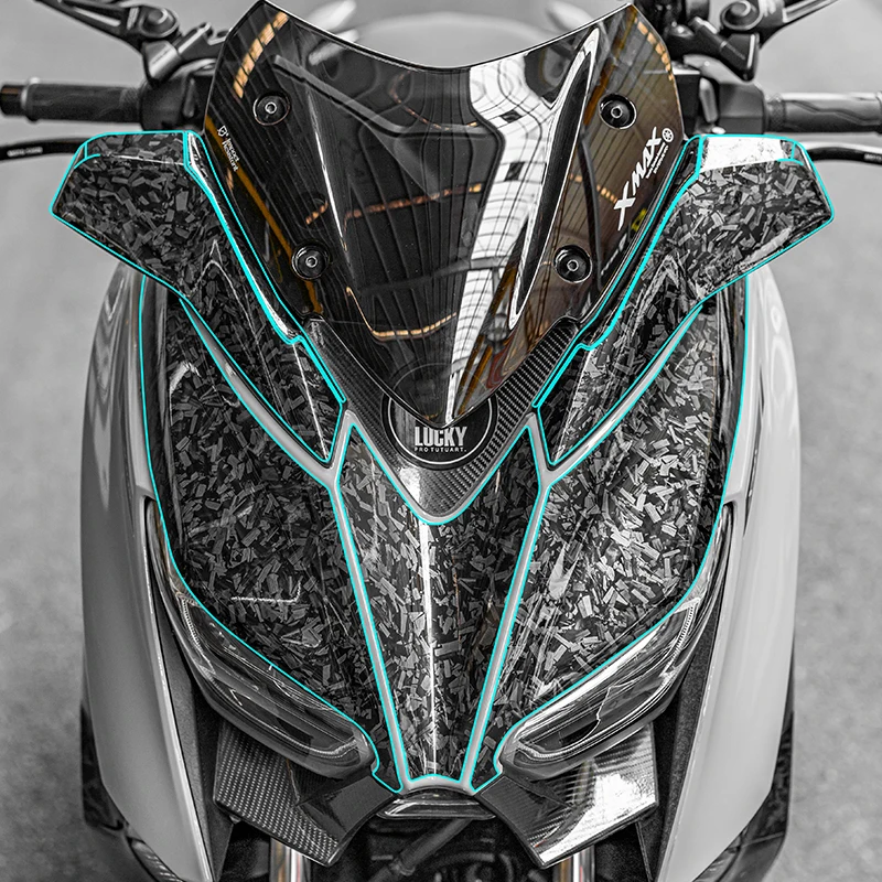 For YAMAHA XMAX300 2022 Style Accessories Exclusive Research And Development 5D Printing Forged Carbon Fiber Protective Sticker