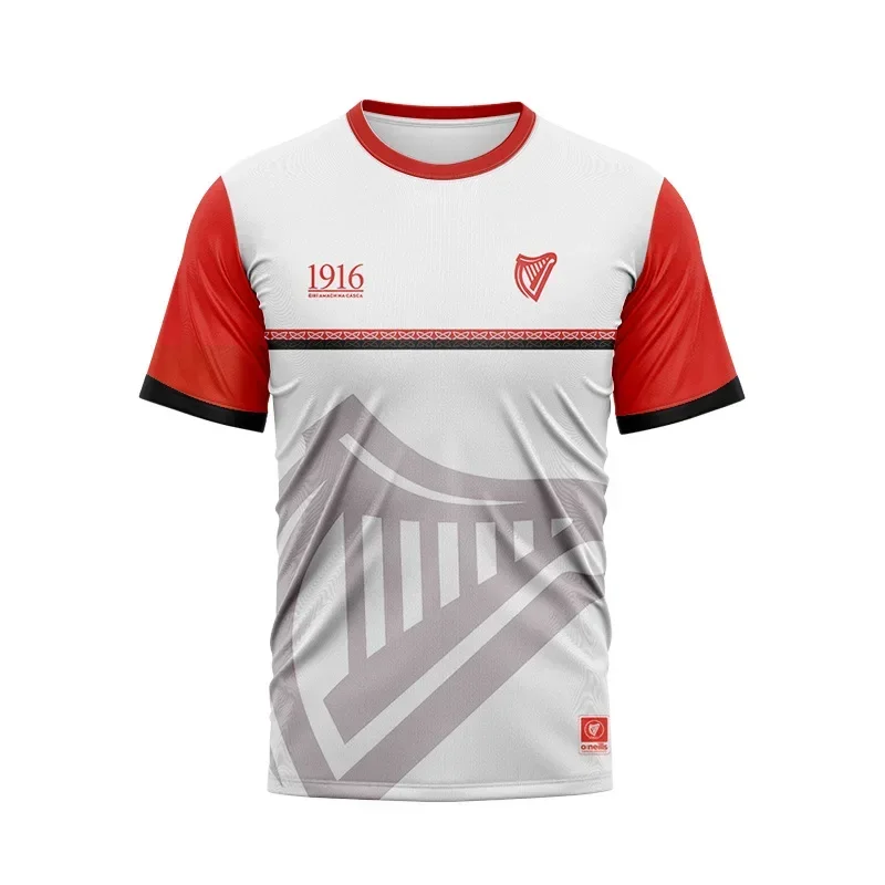 1916 Jersey Memorial Rugby Jersey 3D Printed Men's T-Shirt Fitness Training Suit Sweat-absorbing Breathable Competition Suit