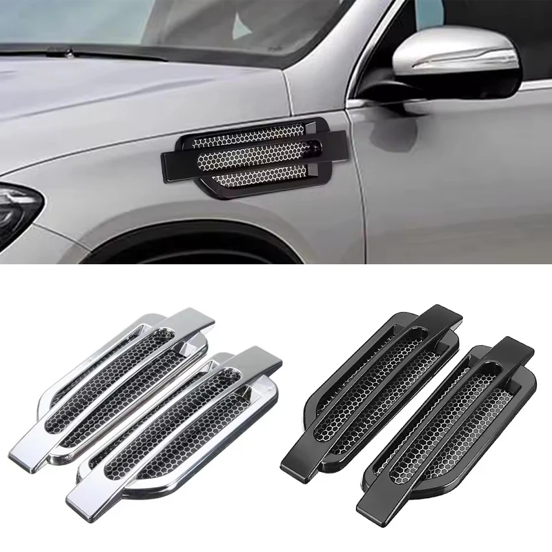 Car modification universal grid side air vent decoration fake air vent shark gill simulation air inlet decoration car sticker