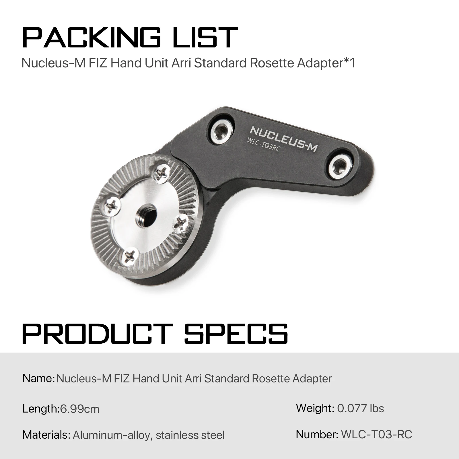 ملحقات TILTA Nucleus-M وحدة اليد FIZ Arri Standard Rosette محول قبضة اليد إلى محولات Gimbal WLC-T03-RC