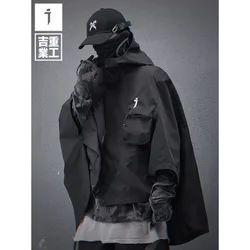11 BYBB'S DARK Spring 2025 New Functional Hooded Short Coat cloak jacket Shawl Men's Loose Hip Hop Fashion Tactical Top