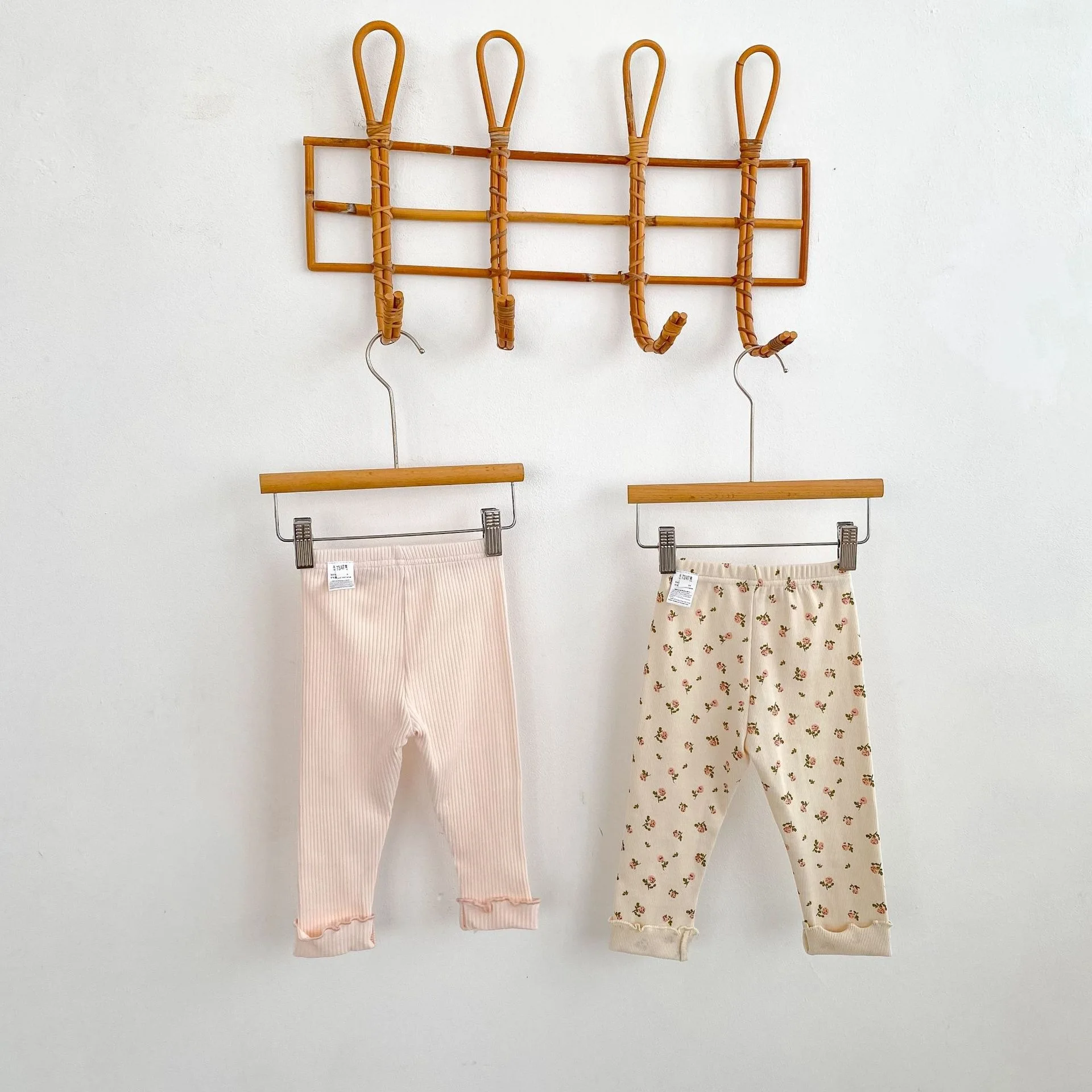 Girls' Instagram style breathable home clothes, floral pit lace collar, bow tie, leggings