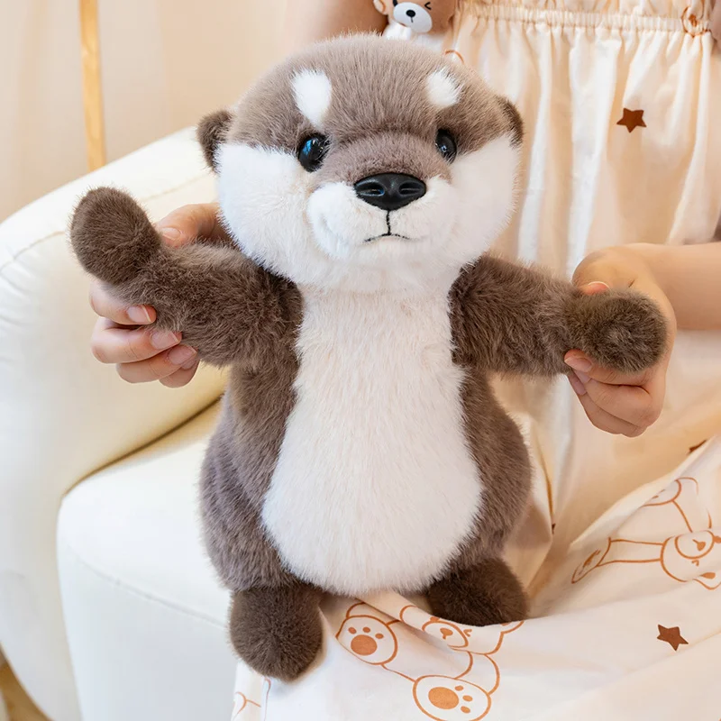 25/35cm Simulation Cute Otter Plush Doll Pillow Standing Curtain Button Magnetic Suction Otter Plush Toy Home Decor Gift For Kid