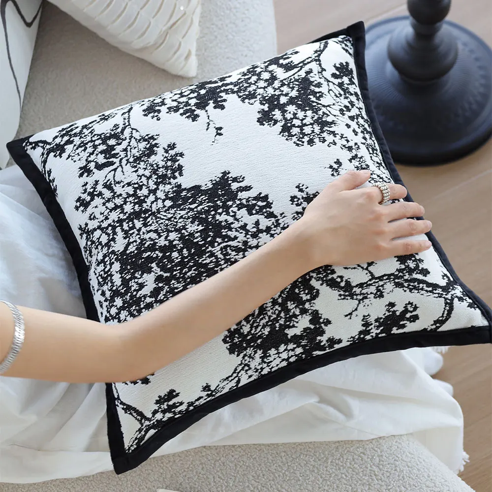Black Decorative Cushion Cover Soft Square Pillowcase Living Room Decoration Ins Nordic Style Sofa Throw Pillow Cover Hogar