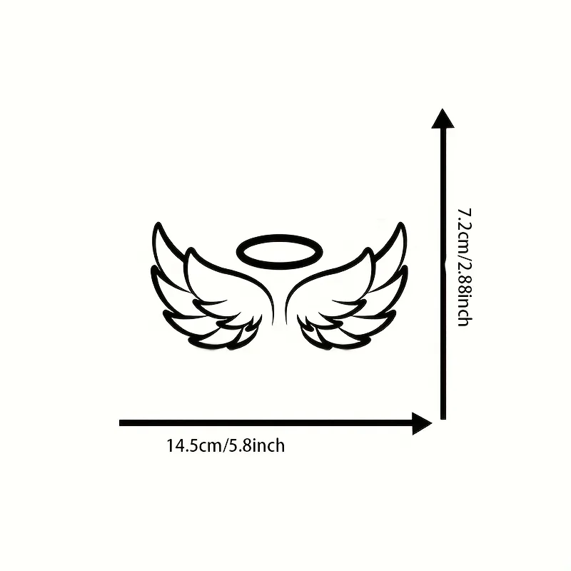 1 peça adesivo de asas de anjo e halo para motocicleta de carro, decalque de design religioso com tema, acessório de personalização externa de moto automática