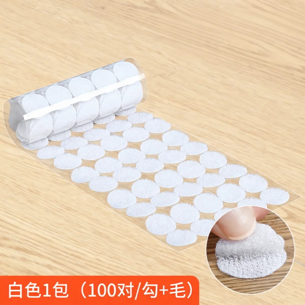Clear Round Velcro Adhesive Dots Dual Sided Nylon Fastening Tape For Kindergarten Early Learning Diy Projects
