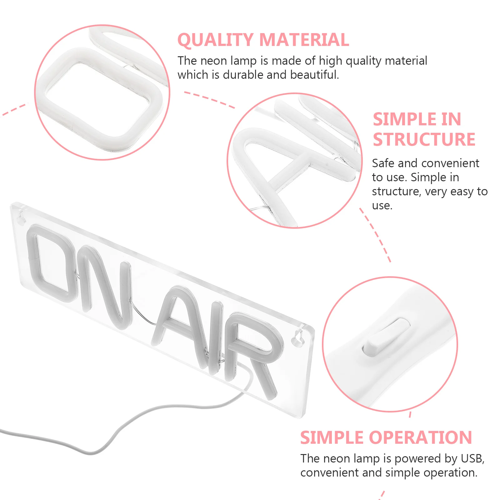 Neon Night Lamp Neon Lamp Letter Bar Decor USB Powered Durable Small Night Light Chic Distinctive