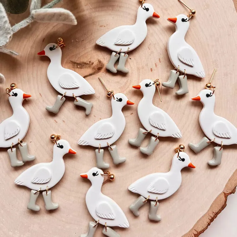 Chick Duck Rooster Shape Polymer Clay Cutters Cute Soft Pottery Clay Mold DIY Earrings Necklace Jewelry Cutting Pottery Tools