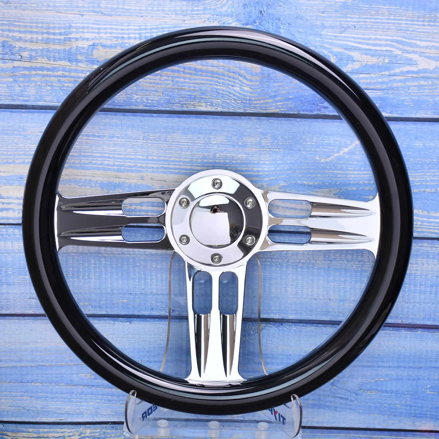 

Tiypeor ABS Steering Wheel 350mm Diameter Racing Style for Sports Car Compatible Vintage Style