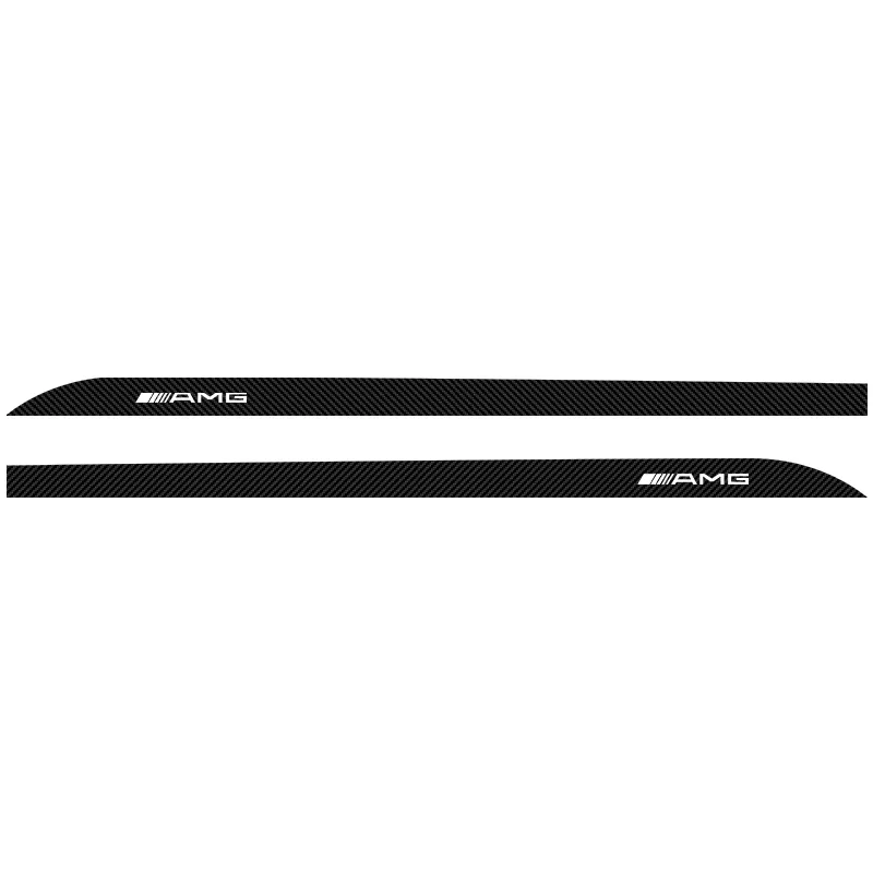 2pcs Carbon Car Door Side Skirt Sill Stripe Sticker Decals Accessories For Mercedes Benz AMG W124 W202 W203 W204 W210 W211 W212