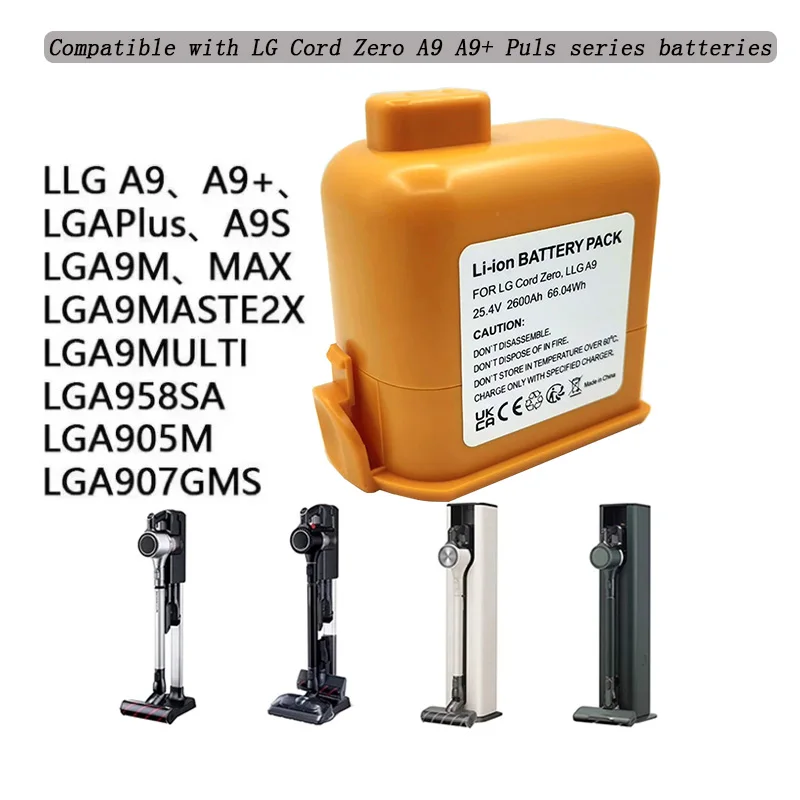 25.4V Vacuum cleaner battery For LG A9 A9 PLUS Vacuum Cleaner A905M A907GMS EAC63758601 Replacement Li-ion Battery A905RM