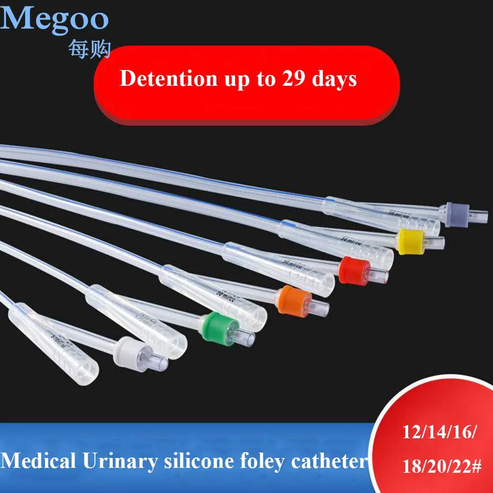 5Pcs 2 Way Disposable Medical Silicone Foley Urinary Catheter With Balloon Urethral Catheter for Incontinence Male Female