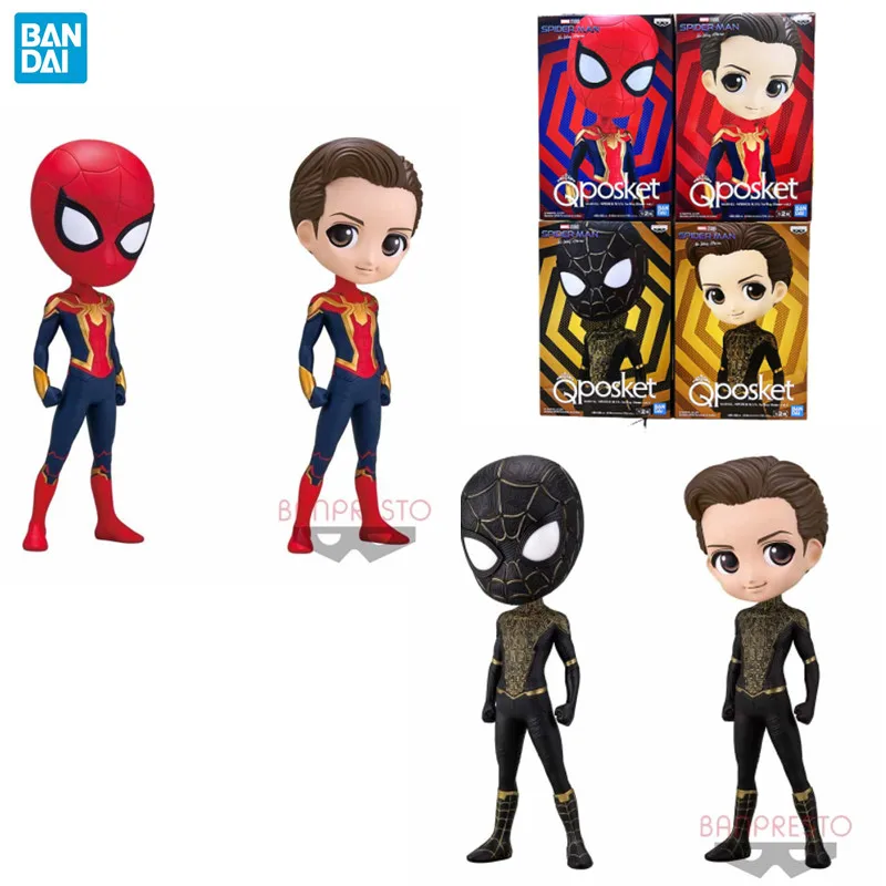 Bandai Original Spider-Man Anime Figure Qposket MARVEL Spider-Man Action Figure Toys For Kids Gift Collectible Model Ornaments