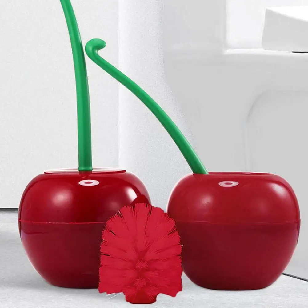 

Красный держатель для туалетной щетки, аксессуары для ванной комнаты, креативный милый набор держателей для туалетной щетки в форме вишни