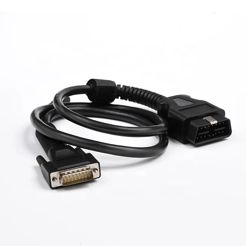 24V OBD2 16PIN Male to DB 15PIN Male Cable Main Diagnostic Cable with DC Port Plug