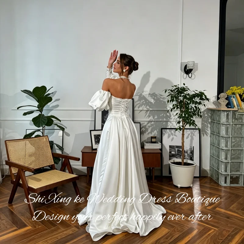 Elegant Vintage Puff Sleeve Bridal Dress 26 High Waist Fit Vestidos De Novia Customized