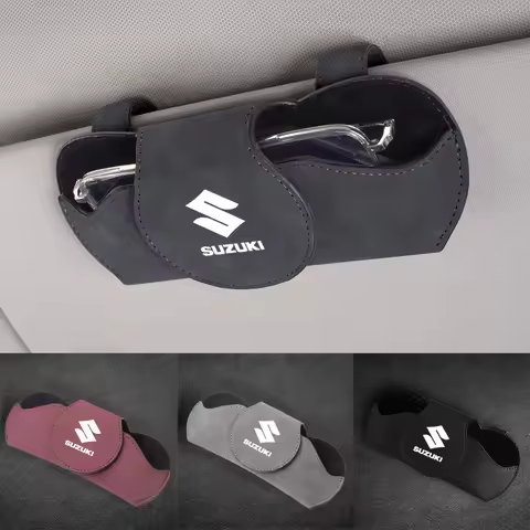 Car Logo Glasses Case Sun Visor Sunglasses Card Organizer Box For Suzuki Swift Vitara Baleno Jimny Samurai SX4 Ignis Alto Splash