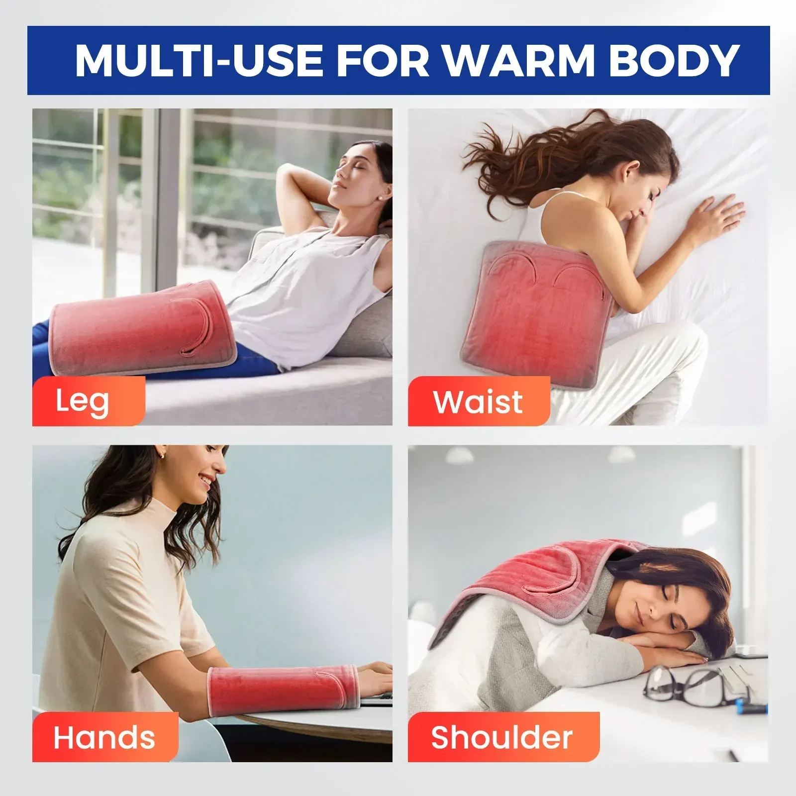 Electric Foot Heating Pad Washable Feet Warmer Household Soft Plush Thermal Blanket Foot Warming Mat for Home Office Bedroom image 6