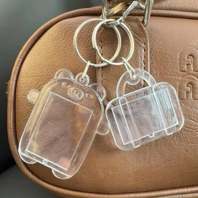 5 Stück Transparente Acryl-Schlüsselanhänger, Niedliche Leere Fotorahmen-Anhänger, Modische Vielseitige Schlüsselanhänger, Geschenk zum Hochzeitstag für Paare – Detail 3