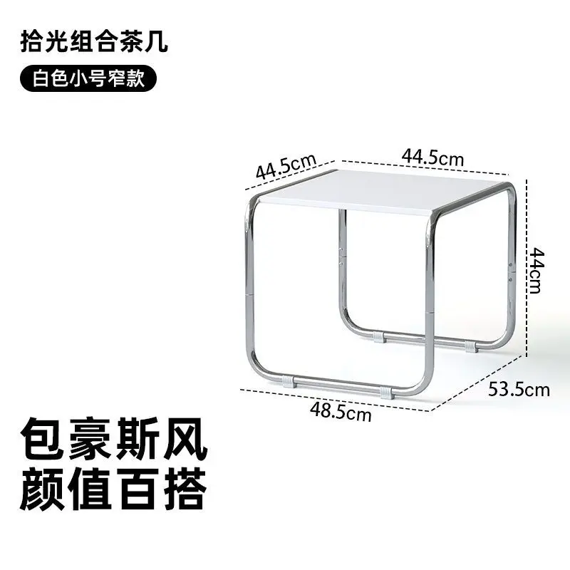 Light combination stainless steel tae table medieval alignment designer coffee tea table square edge few Bauhaus furniture