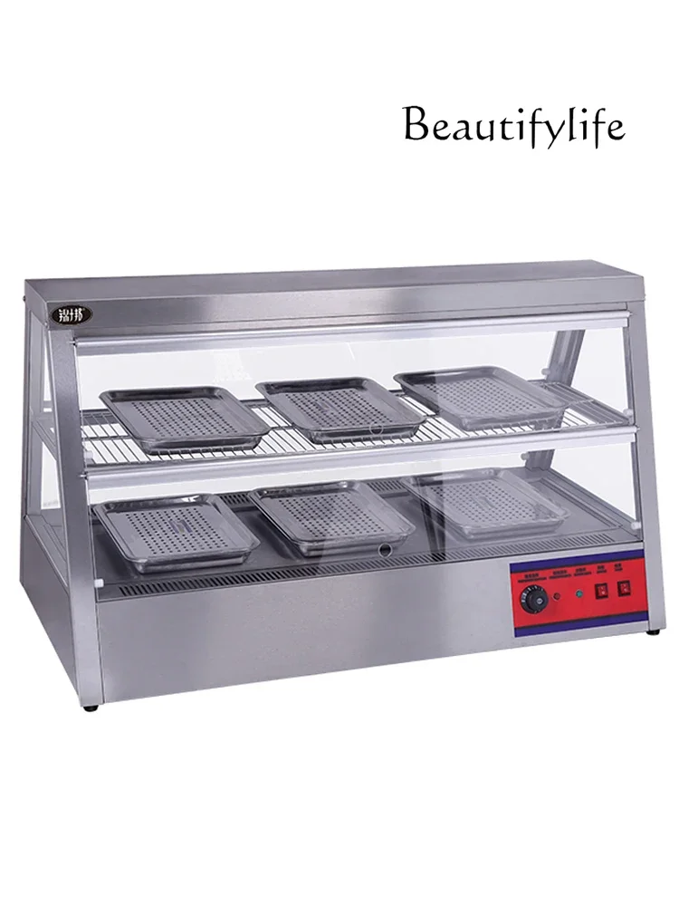 

Burger shop energy-saving thermal insulation display cabinet double-layer cooked food hot air circulation display cabinet