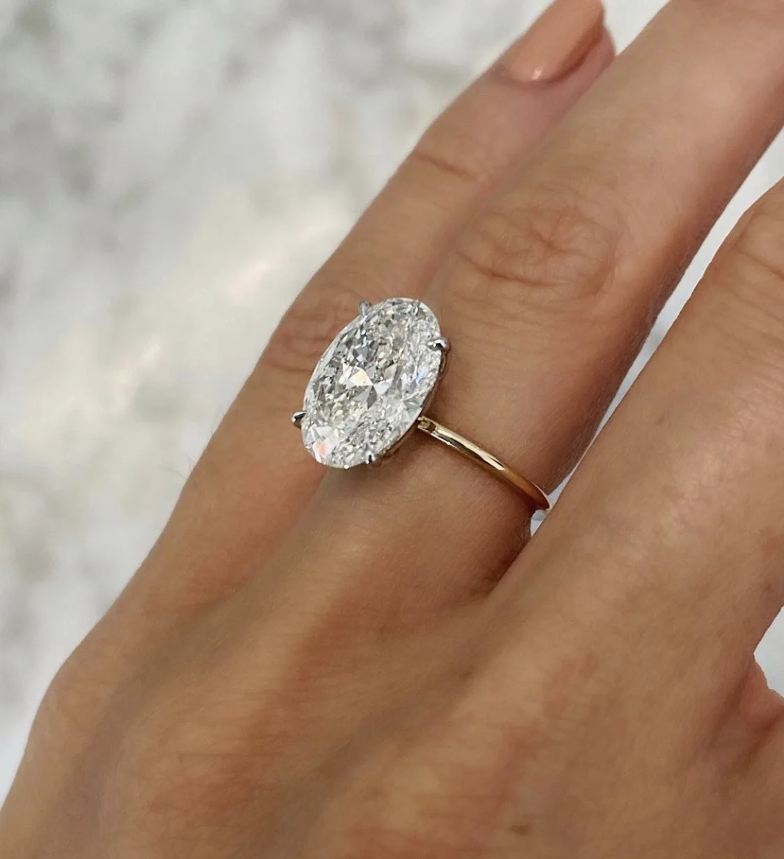 2025 Hot Selling Gold Plated Rings For Women Oval Cubic Zirconia Jewelry Wedding Engagement Ring Wholesale Size 5-10
