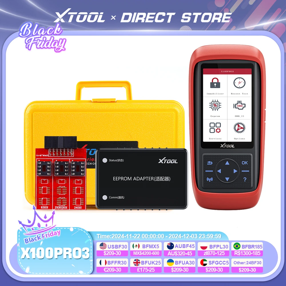 XTOOL X100 Pro3 Key Programming Tools Upgrade of X100 PRO2 Car Key Programmer Tool With Eeprom Adapter Lifetime Free Update