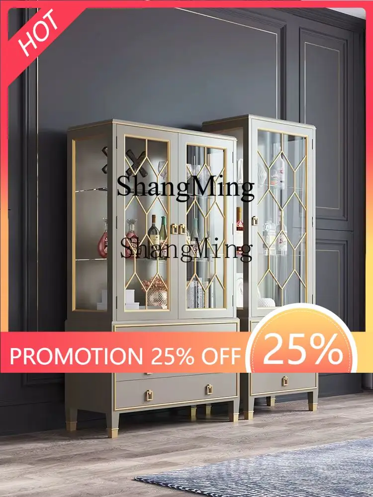 

CL Wine Cabinet Living Room Sideboard High-end Display Storage Cabinet Bookshelf Integrated