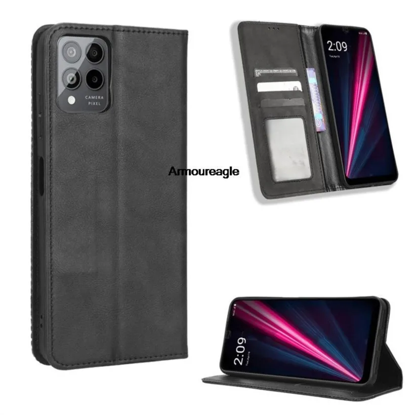 for t-mobile revvl 6 5g luxury flip pu leather wallet magnetic adsorption case guard on for revvl 6 pro 5g revvl6 phone bags