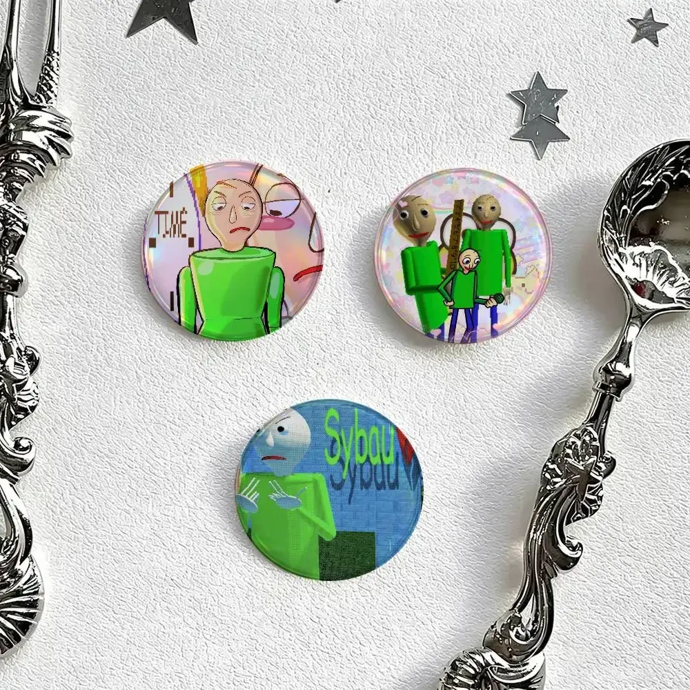 B-Baldi Basics in Education and Learning Anime Cute Cosplay Badge DIY Clothing Bag Hat Decor Accessories Jewelry Pins Xmas Gifts