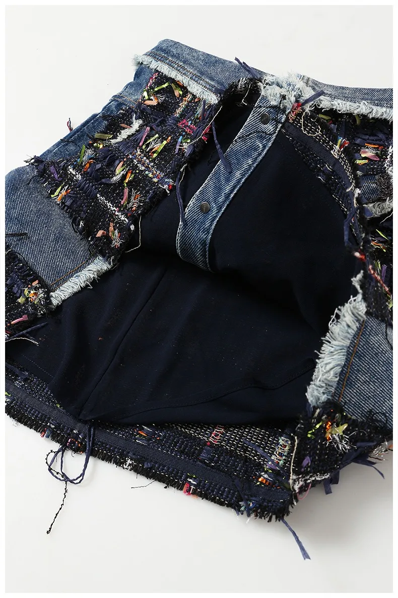 Femmes Denim jupe jean simple boutonnage bouton élégant taille haute Sexy jupe gland tenues femme vêtements Patchwork élégant