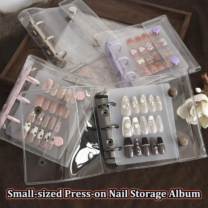 

DIY Nail Art Piece Книга для хранения поддельных ногтей с двойной пряжкой 3 отверстия Зажим для карт Дисплей Доска Простой альбом для ухода за ногтями