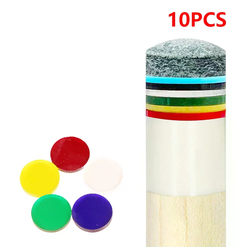Precision Play with 10Pcs 15mm Clear Tip Pads, Fits all Pool Cue Types, Snooker & Billiard Accessories