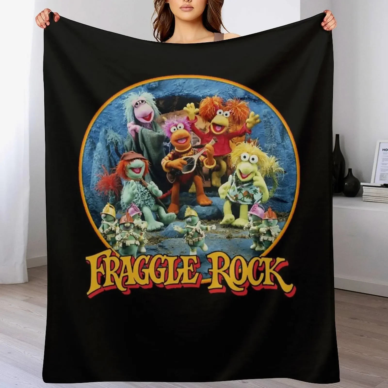

Music Vintage Retro Fraggle Rock Gifts For Music Fans Throw Blanket Plush Fuzzy Cozy Blanket for Couch Sofa