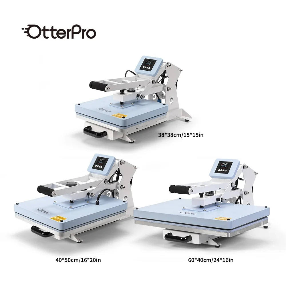 OtterPro DTF Clamshell Heat Press Auto Open t-shirt Digital Printing Transfer Machine DTF Heat Press Machine for tshirt