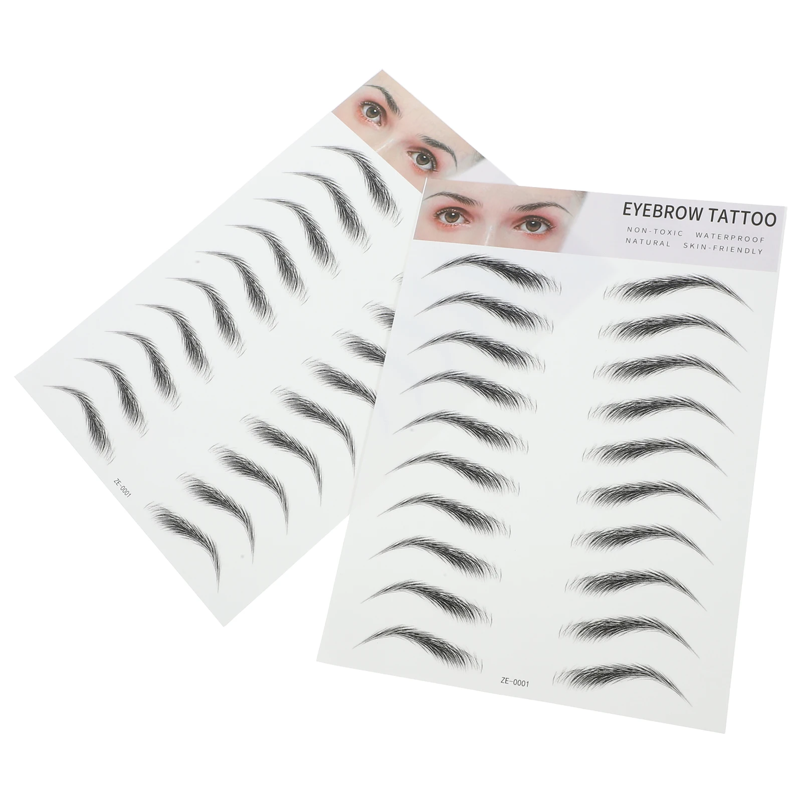 

2pcs Eyebrow Stencils Stickers Bionic Imitation Black Artificial Eyebrow Transfer Stencils Easy Use Long Lasting