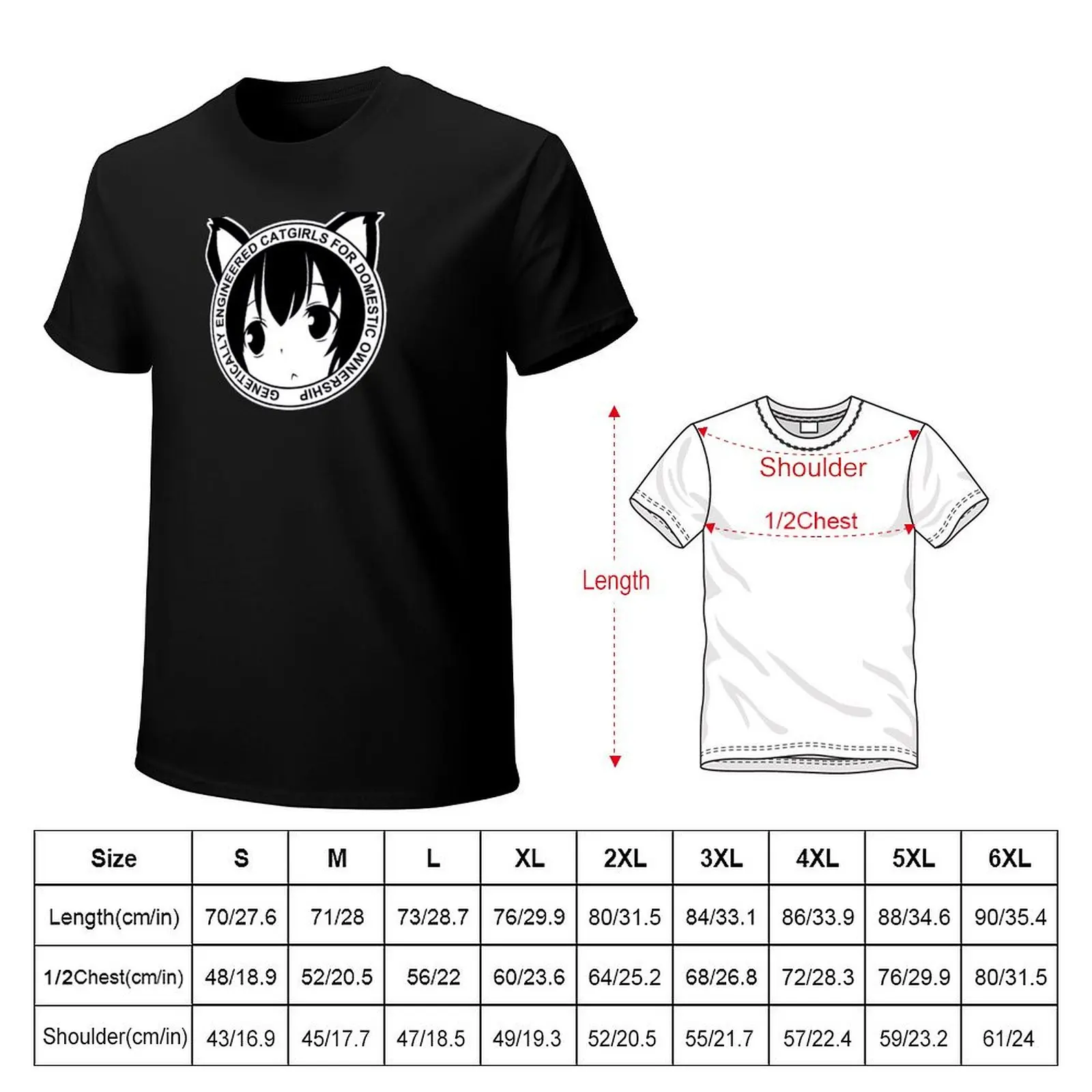 Genetically Engineered Catgirls for Domestic Ownership! (Black) T-Shirt graphics hippie clothes vintage mens champion t shirts