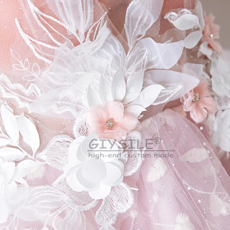 GIYSILE فستان شبكي عميق على شكل حرف V منخفض القطع شفاف من خلال الدانتيل والتطريز مثير منفوش فستان سهرة ملابس ملهى ليلي ملابس المسرح فساتين الحفلات