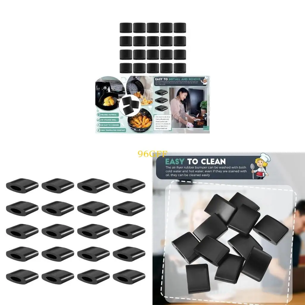 96GF Protective Feet Tip Label Air Fryer Bumpers Protectors Silicone Case Tray Bumpers