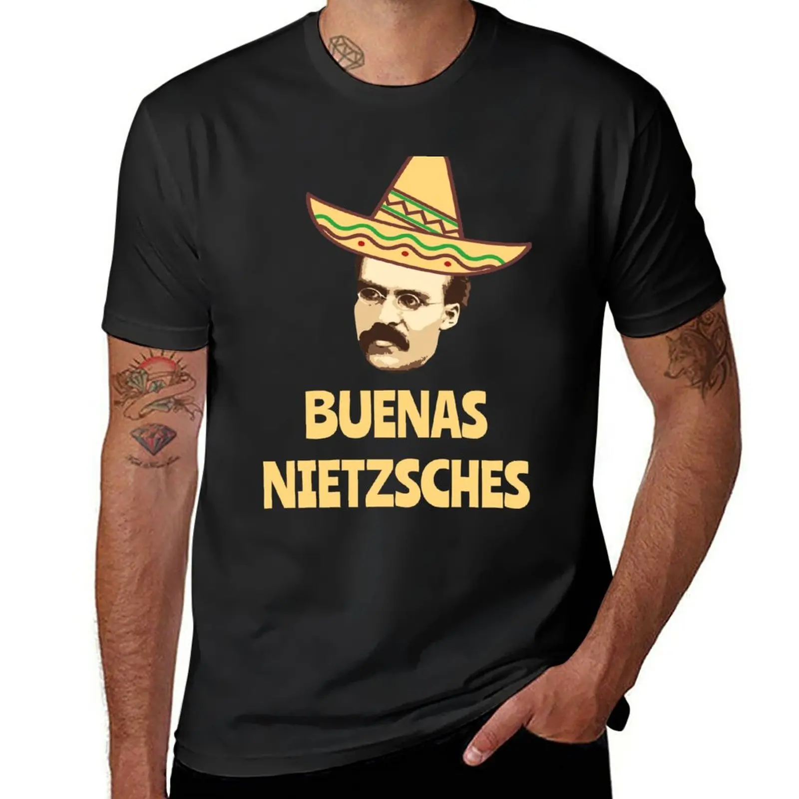 New Funny Mexican Friedrich Nietzsche T-Shirt animal print shirt for boys funny t shirts mens vintage t shirts