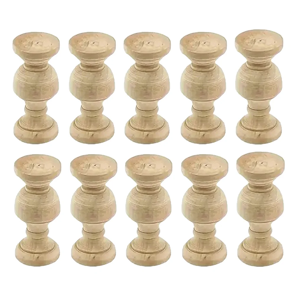 

10Pcs Solid Wood Baluster Spindles Unfinished Dining Cabinet Decoration DIY Woodworking Furniture Accessories Room Accessories