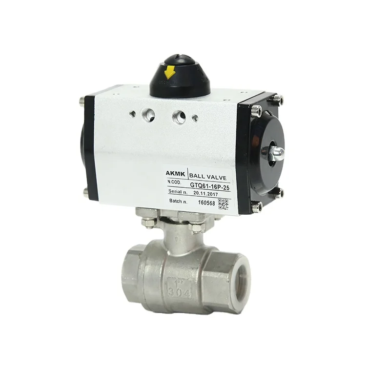 Valvola a sfera a filettatura Valvola a sfera per idropulitrice Attuatore neumatico Valvola a sfera a 3 pezzi