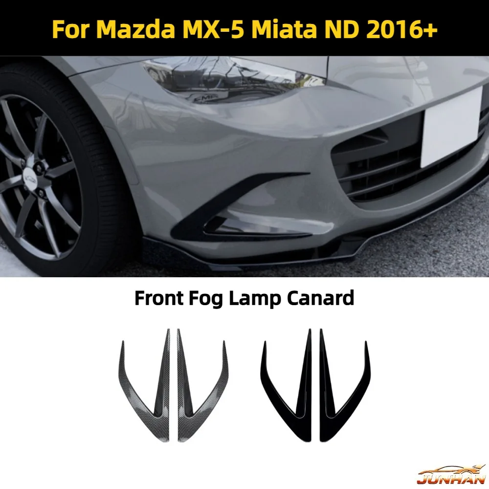 

Front Bumper Spoiler Fog Lamp Canard Cover For Mazda MX-5 Miata ND 2016+ Front Side Splitter Wind Knife Spoiler Body Kits